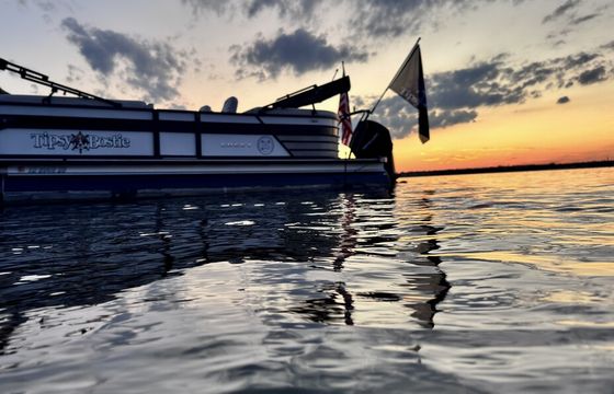 The Tipsy Bostie, a luxury 2022 Crest 240 Platinum tritoon with 250HP!