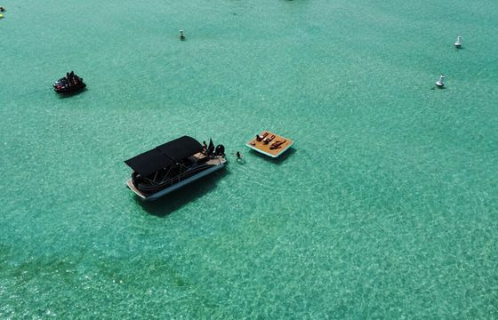 Luxury Private Pontoon Charter to Crab Island