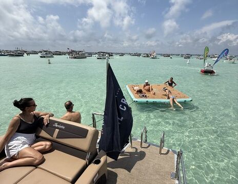 Luxury Private Pontoon Charter to Crab Island