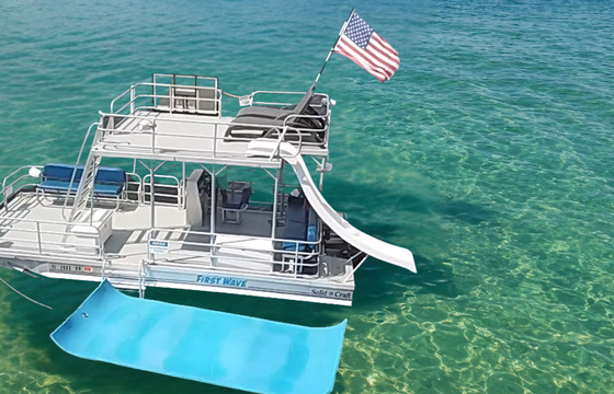 Private 24' Double-Deck Boat Charter with Waterslide | Hernando Beach