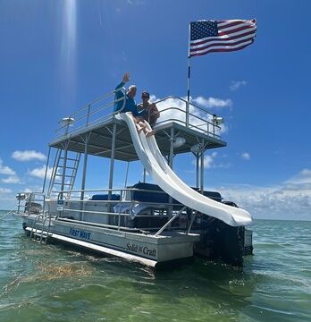 Private 24' Double-Deck Boat Charter with Waterslide | Hernando Beach