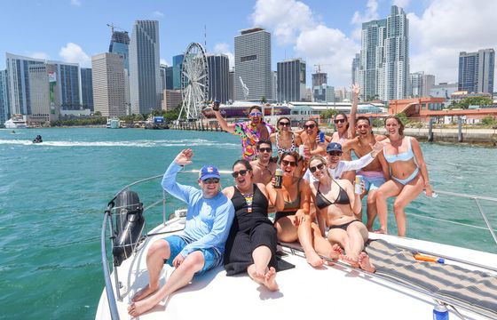 55Ft Luxury Yachy in Miami with 1 Jet Ski Included.