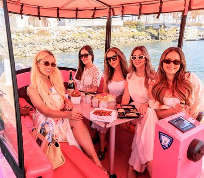 Pink Electric Boat Rental in San Diego (Drive It Yourself • Seats 10)