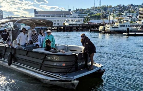 Fun Water Slide pontoon boat! Up to 12 people