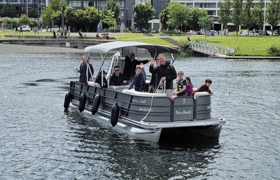 Fun Water Slide pontoon boat! Up to 12 people