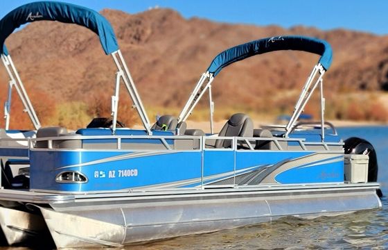 Captained-20ft Avalon Tritoon – 150HP | BBQ, Double Bimini; $125/hr