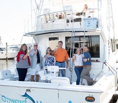 Private Yacht Rental of a stunning 43' Hatteras with Captain