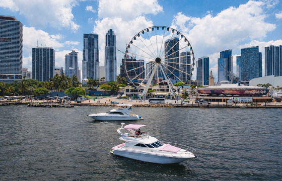 MIAMI'S NEWEST PINK YACHT! 45 FT Fly bridge! Relax, Party, and Enjoy!