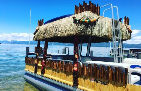 Tahoe Tiki Boat — Floating Island Escape