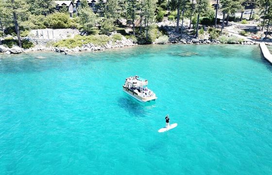 Tahoe Tiki Boat — Floating Island Escape
