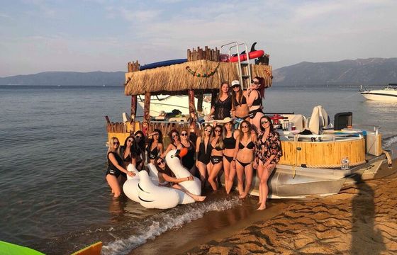 Tahoe Tiki Boat — Floating Island Escape