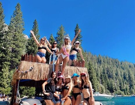 Tahoe Tiki Boat — Floating Island Escape