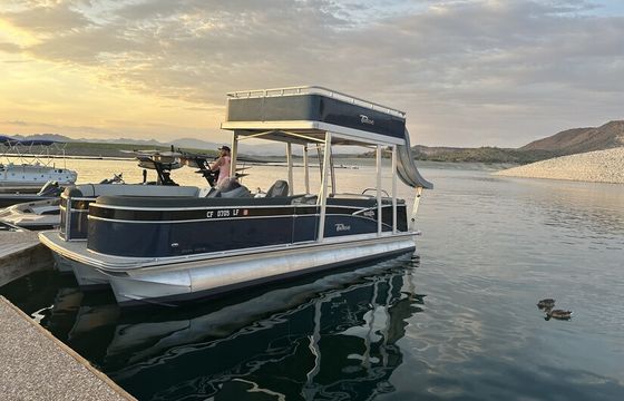 25ft Double Decker Tritoon Party Barge with a slide - Lake Pleasant