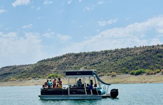 25ft Double Decker Tritoon Party Barge with a slide - Lake Pleasant