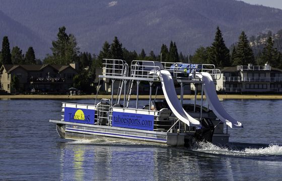 Double Decker Pontoon with 2 Slides to have Twice the Fun! Tahoe Keys