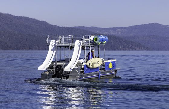 Double Decker Pontoon with 2 Slides to have Twice the Fun! Tahoe Keys
