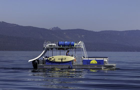 Double Decker Pontoon with 2 Slides to have Twice the Fun! Tahoe Keys