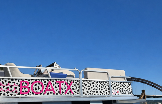 "the cow" 12 person party barge lake austin