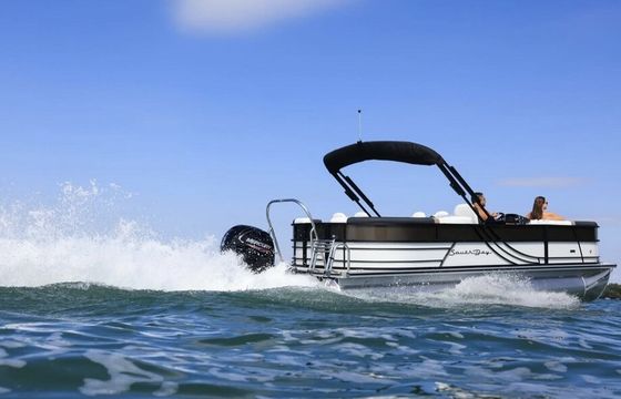 2025 South Bay Tritoon with 150 HP Mercury and Power Bimini Multi Day