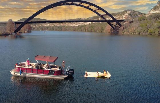 25ft Lake Austin Captained Pontoon – Scenic Cruise and Swimming