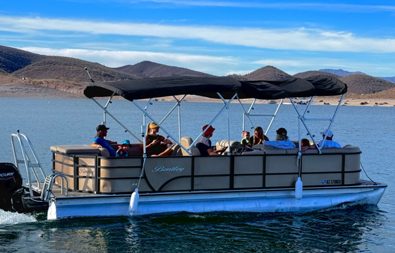24’ NEW Bentley Pontoon Seats 15 (Double Bimini) - Lake Pleasant