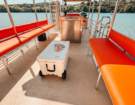 24-Person Tiki Pontoon with Waterslide and Grill – Lake Austin