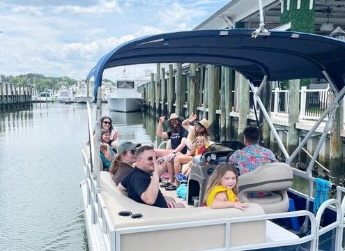 18' Pontoon - 6 adults 2 children max