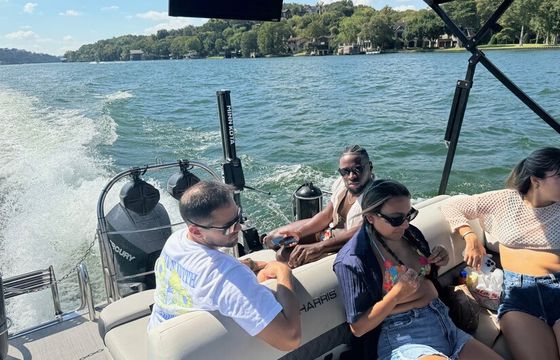 Karaoke Boat - 12 person Captained Harris Tri-toon on Lake Austin.