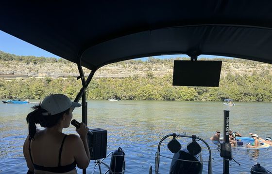 Karaoke Boat - 12 person Captained Harris Tri-toon on Lake Austin.