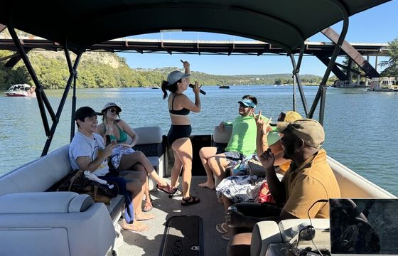 Karaoke Boat - 12 person Captained Harris Tri-toon on Lake Austin.