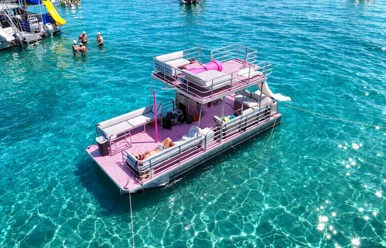 Pink Paradise - Bachelorette Party Boat – With Waterslide