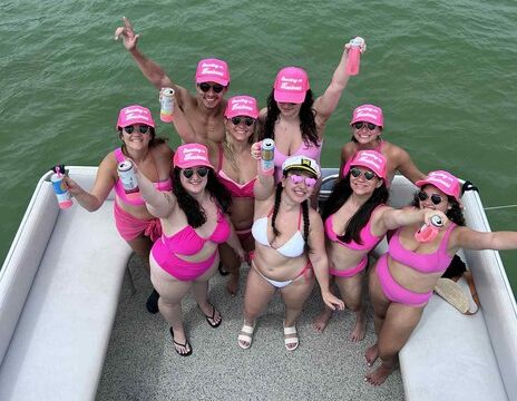 Pink Paradise - Bachelorette Party Boat – With Waterslide