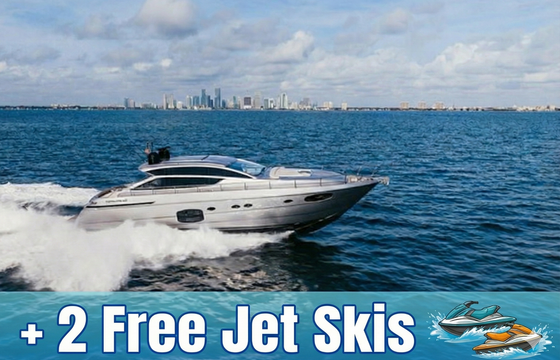 Miami Yacht Rental 70ft | 2 jet skis