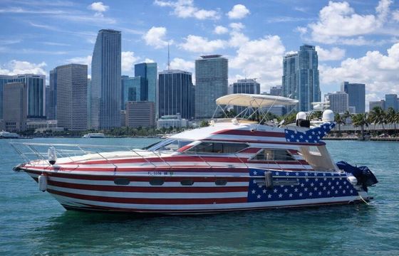 50’ Viking Princess – American Flag Wrapped Mega Yacht Charter