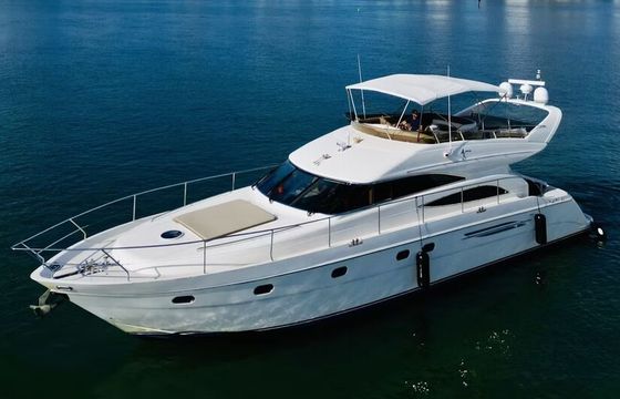 Enjoy "CANCUN" 65ft Viking Flybridge Yacht in Miami!