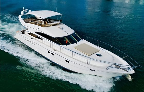 Enjoy "CANCUN" 65ft Viking Flybridge Yacht in Miami!