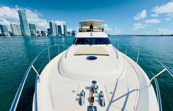 Enjoy "CANCUN" 65ft Viking Flybridge Yacht in Miami!