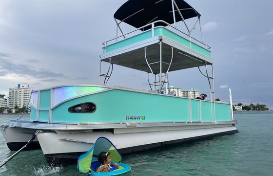 27' Double-Decker Pontoon - Private  Boat for Sandbar w/ Captain