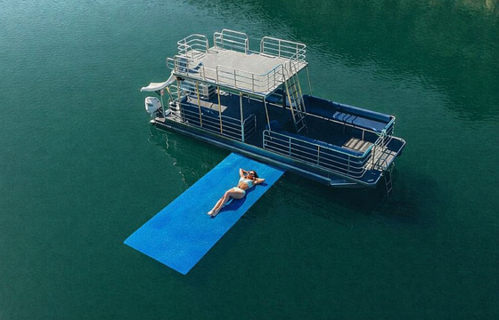 Luxury Double Decker Party Pontoon with Two Slides – Lake Austin