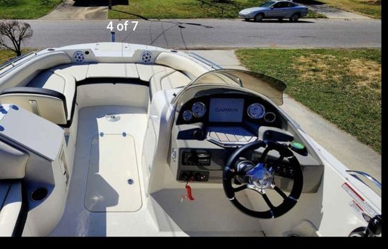 Beautiful 20ft Boat with front and rear deck and bimini cover