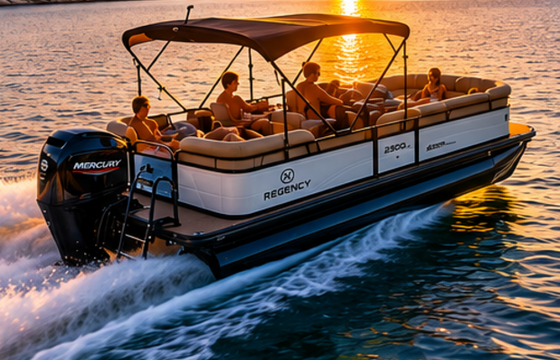 Luxury Tritoon on Folsom Lake  Regency 230 DL3 | 200HP | Seats 12