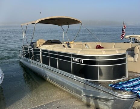 28' Pontoon Rental in Bonita Springs – Beach Chairs & Cooler Included