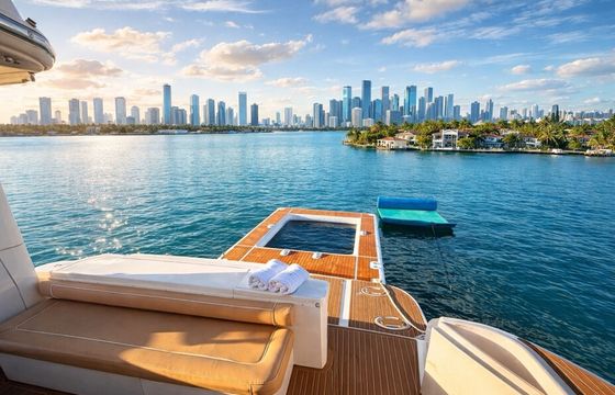 Miami Yacht Rental 60 ft + 2 Jet Ski Rides Free + Floating Pool
