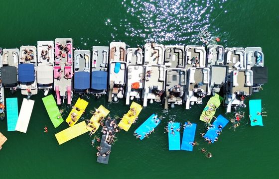 Double Decker Party Boat With Waterslide And Lily Pad – Lake Travis