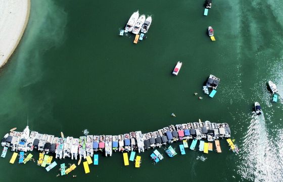 Double Decker Party Boat With Waterslide And Lily Pad – Lake Travis