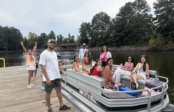 25 ft Party Barge with optional grill ready for your next gathering!