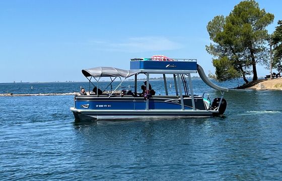 Folsom Lake Experience Double Deck Leisure &amp; Slide Party Pontoon