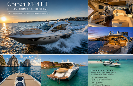 Luxury 44ft Cranchi Hardtop Italian Yacht