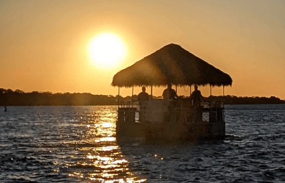 26-Passenger Tiki Boat Snorkel &amp; Sunset Cruises to Shell Island