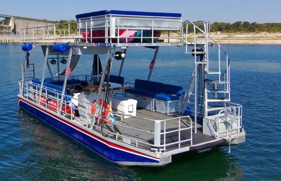 34ft Lakewind Double Decker Party Barge with Slide – Lake Travis